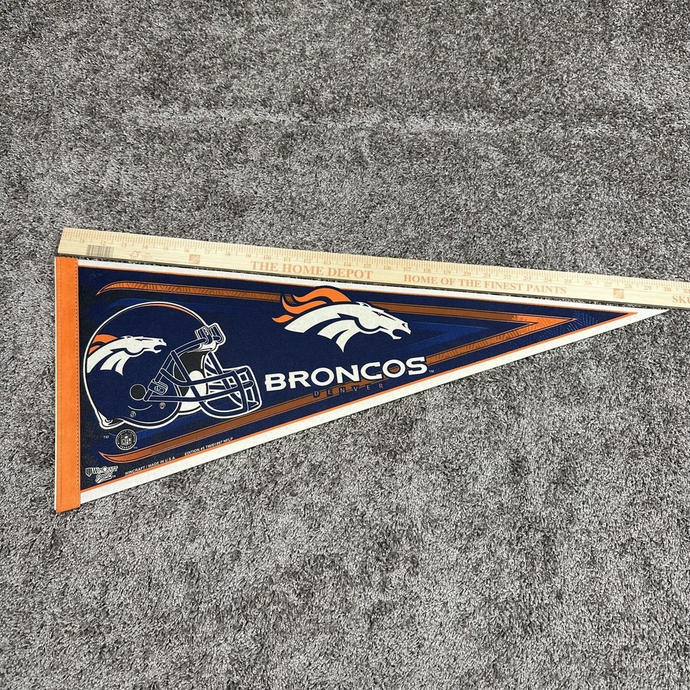 VTG Denver Broncos NFL Felt Pennant 29 Inch Sports Memorabilia Collectible